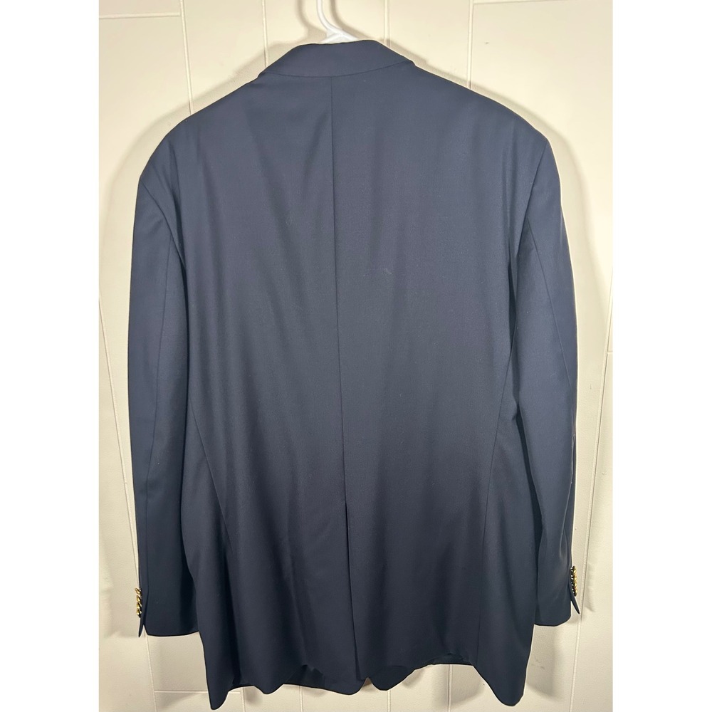 Lauren Ralph Lauren Mens 46L Navy Blue 100% Wool Suit Jacket Blazer Gold Button - Picture 4 of 14